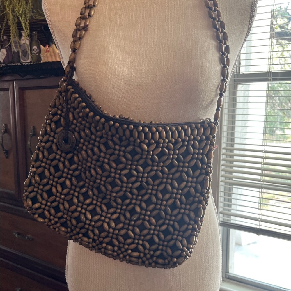 The Sak Brown Beaded Shoulder Bag